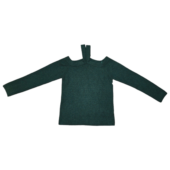 Women's Sam and Jess Long Sleeve Cold-Shoulder Sweater SZ Large Green MSRP $69 - Picture 5 of 7